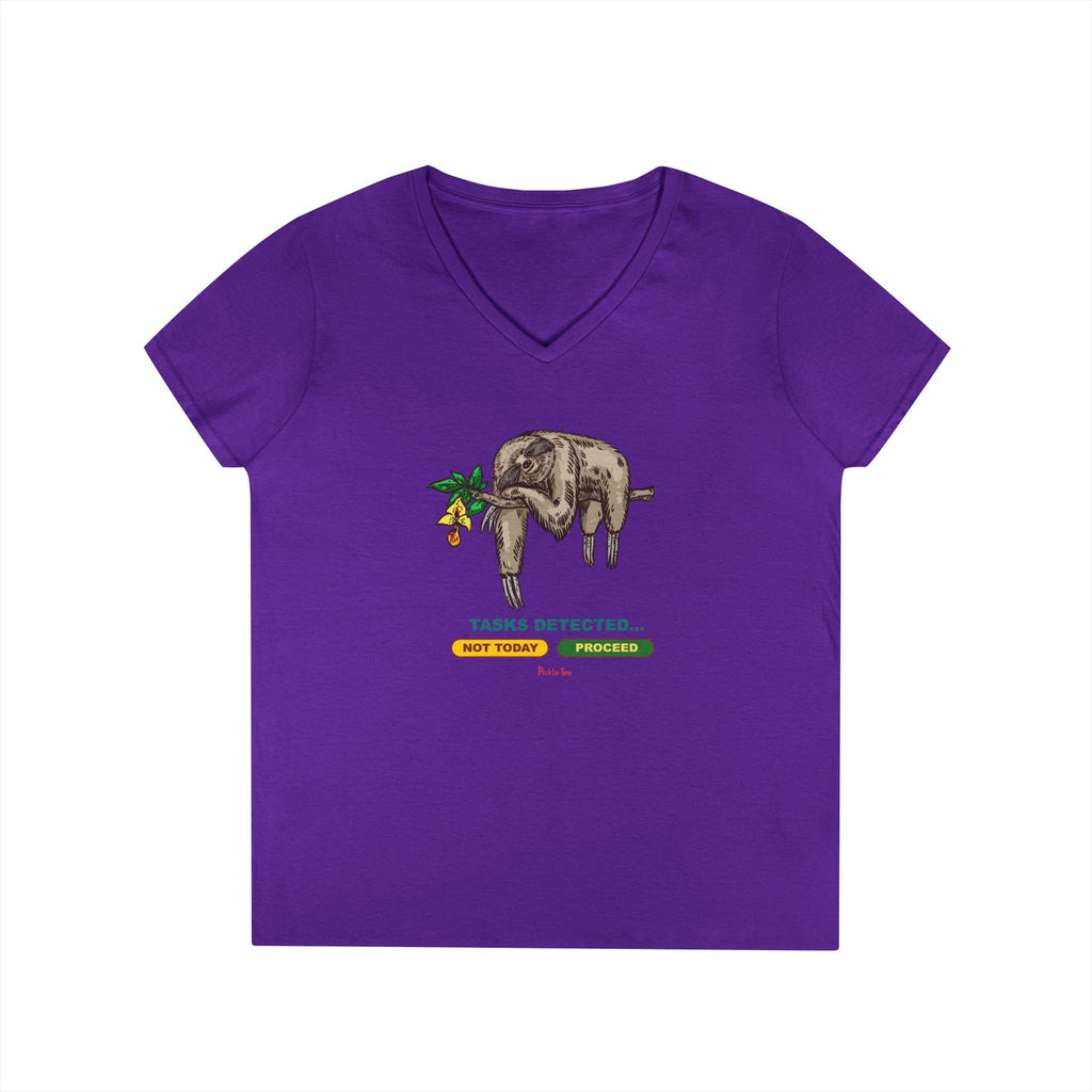 Sloth Tasks Ladies' V-Neck Tee