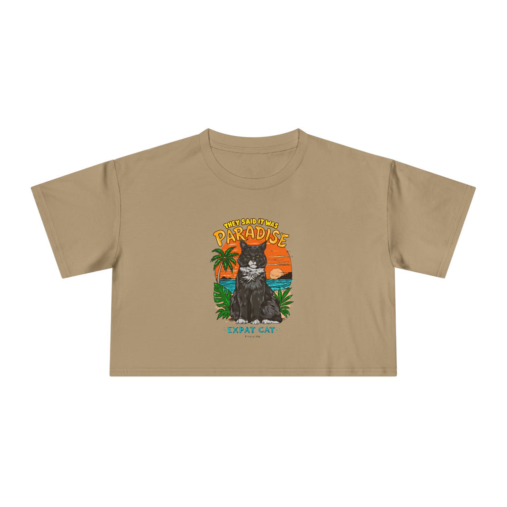 Expat Cat Women's Crop Tee