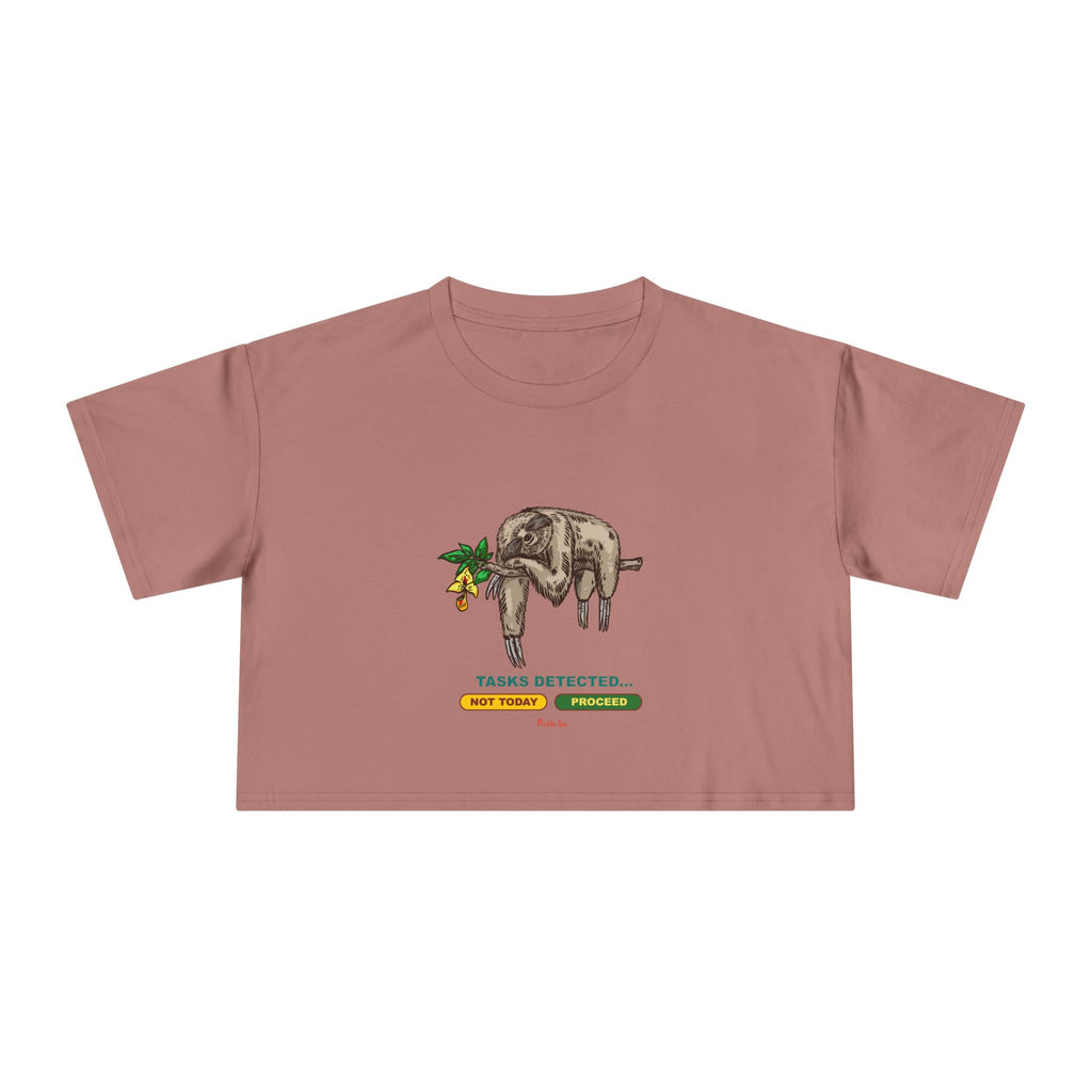 Sloth Tasks Women's Crop Tee