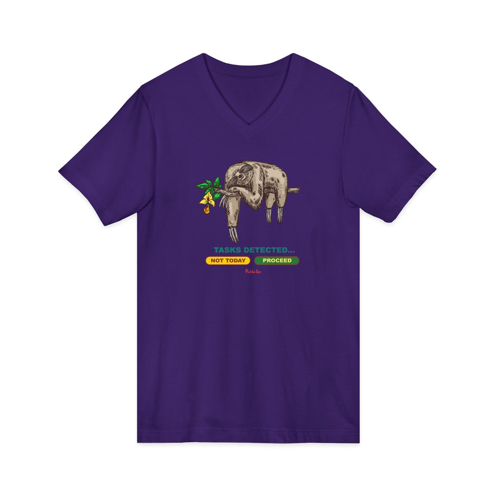 Sloth Tasks Unisex V-Neck Tee