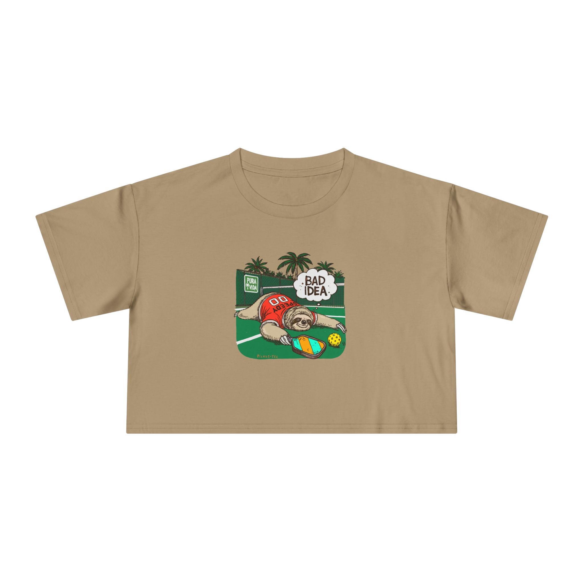Pickleball Speedy the Sloth Women's Crop Tee