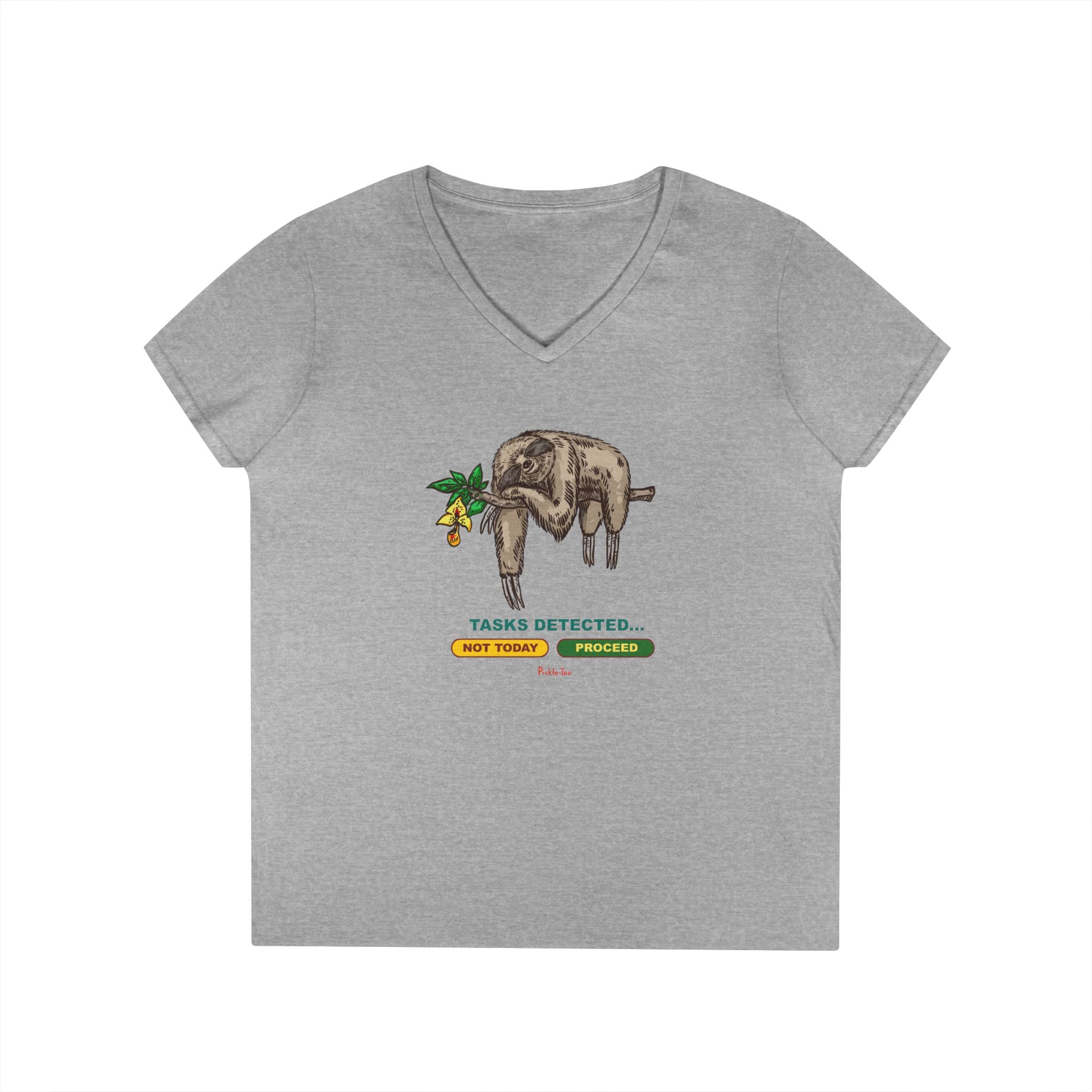 Sloth Tasks Ladies' V-Neck Tee