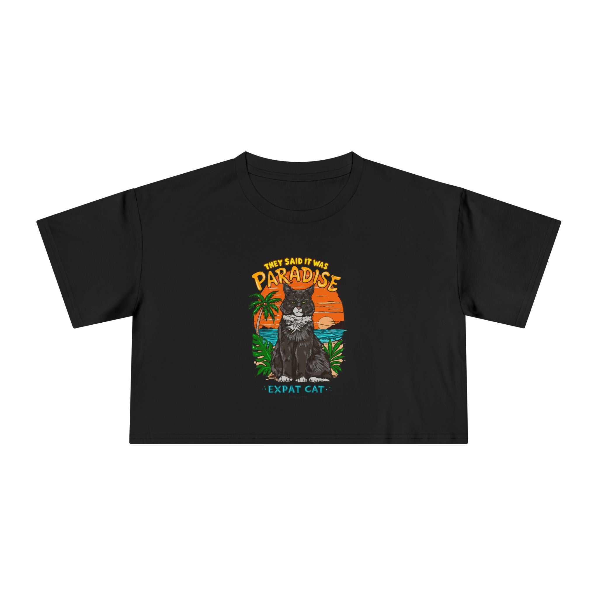 Expat Cat Women's Crop Tee