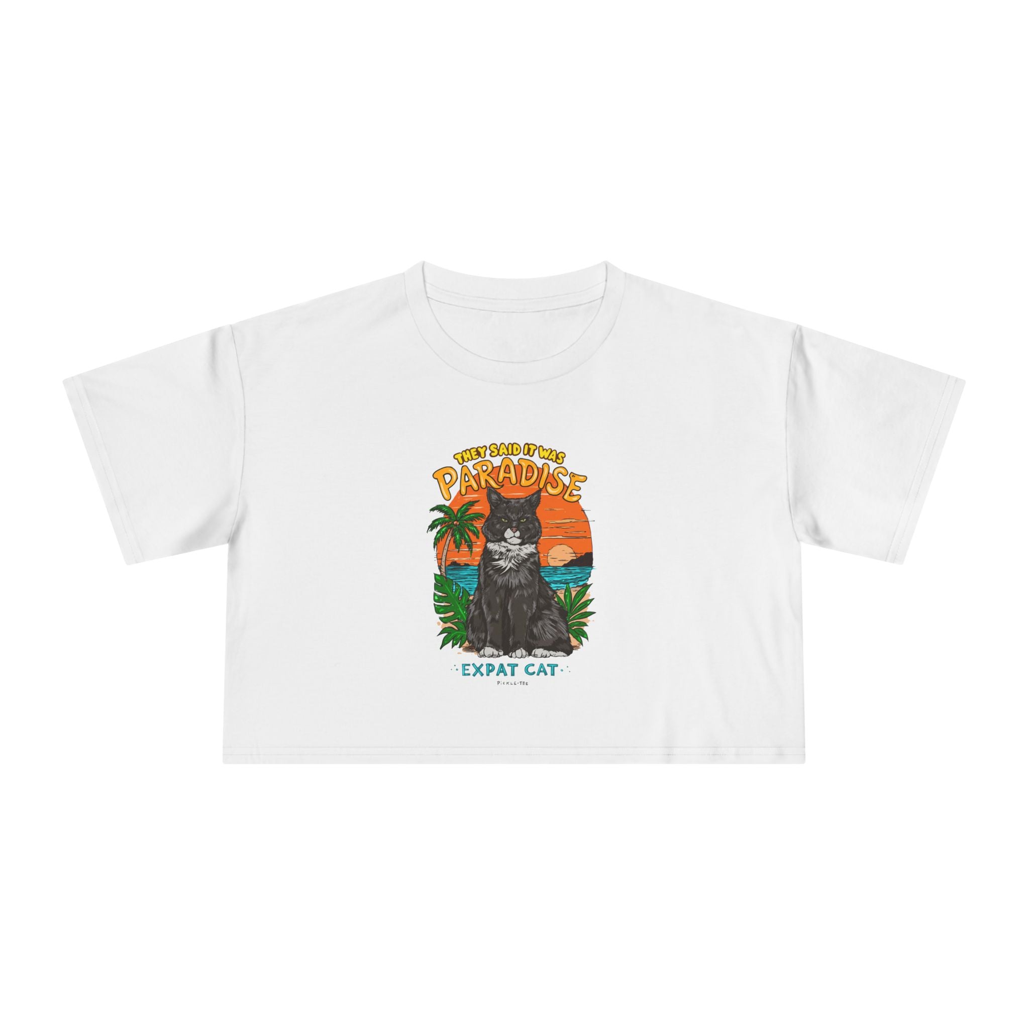 Expat Cat Women's Crop Tee