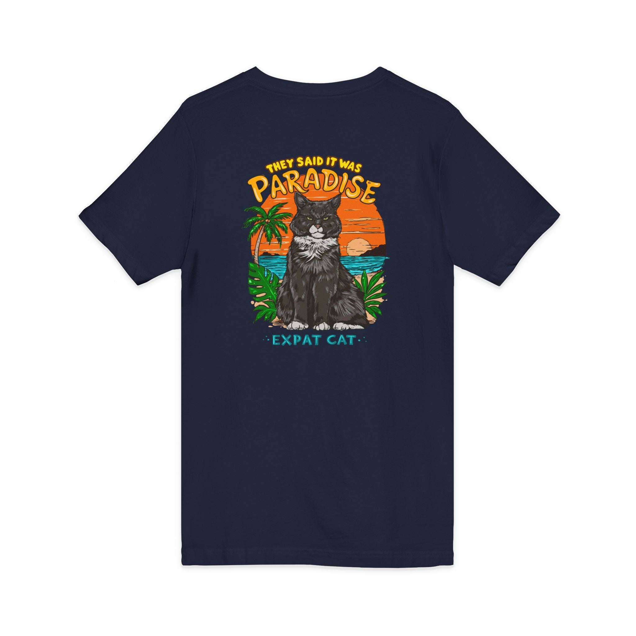 Expat Cat Unisex V-Neck Tee