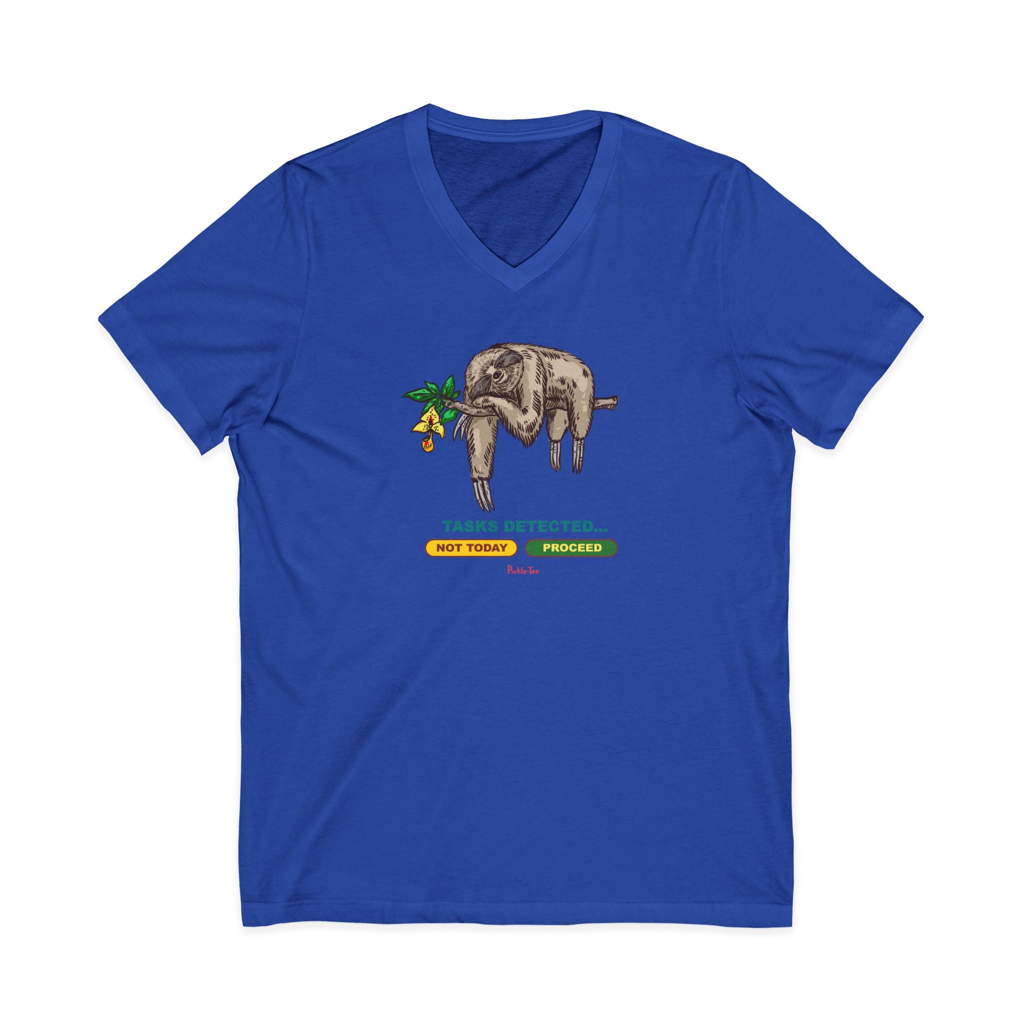 Sloth Tasks Unisex V-Neck Tee