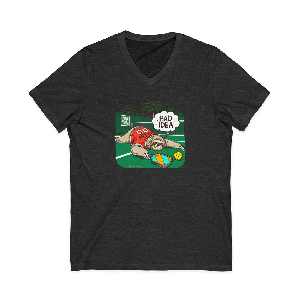 Pickleball Speedy the Sloth Unisex V-Neck Tee