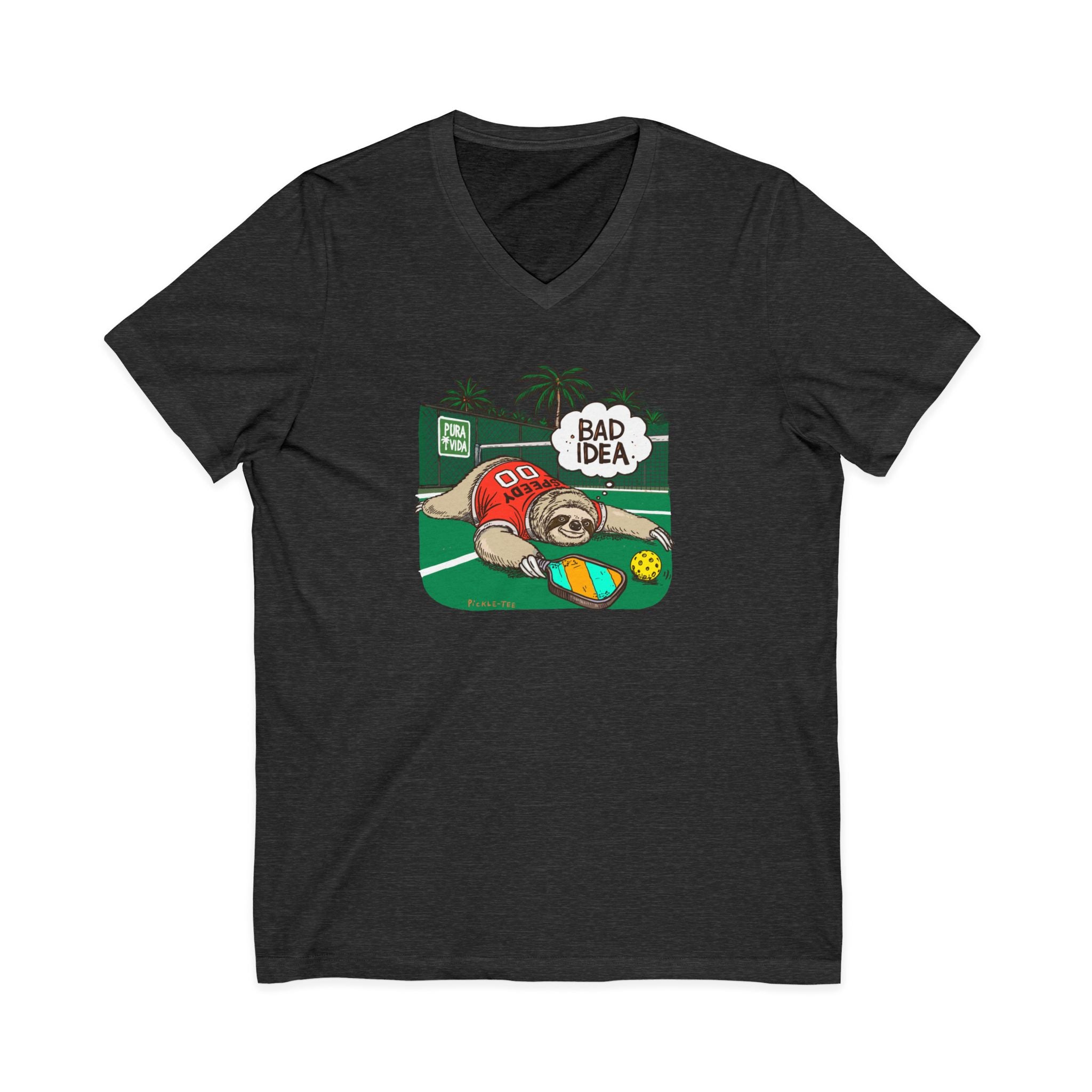Pickleball Speedy the Sloth Unisex V-Neck Tee