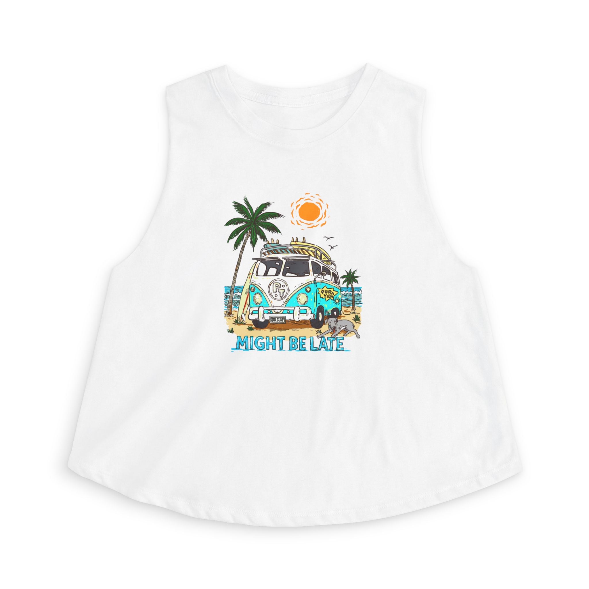 Surfing, Might Be Late Women's Crop Top