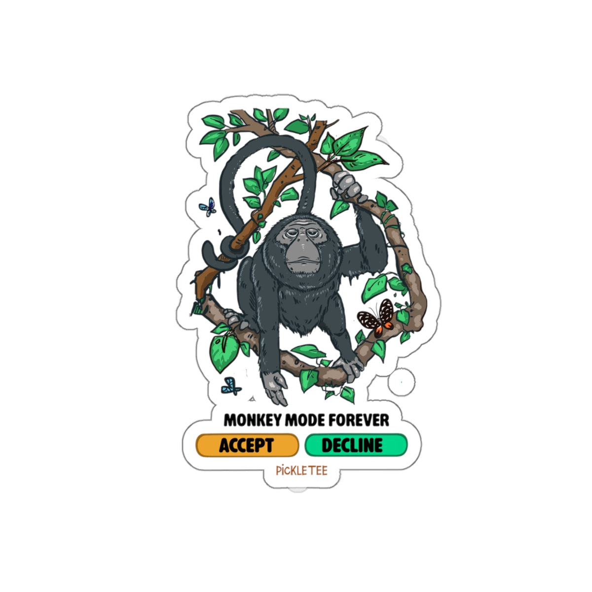 Monkey Mode Die-Cut Stickers