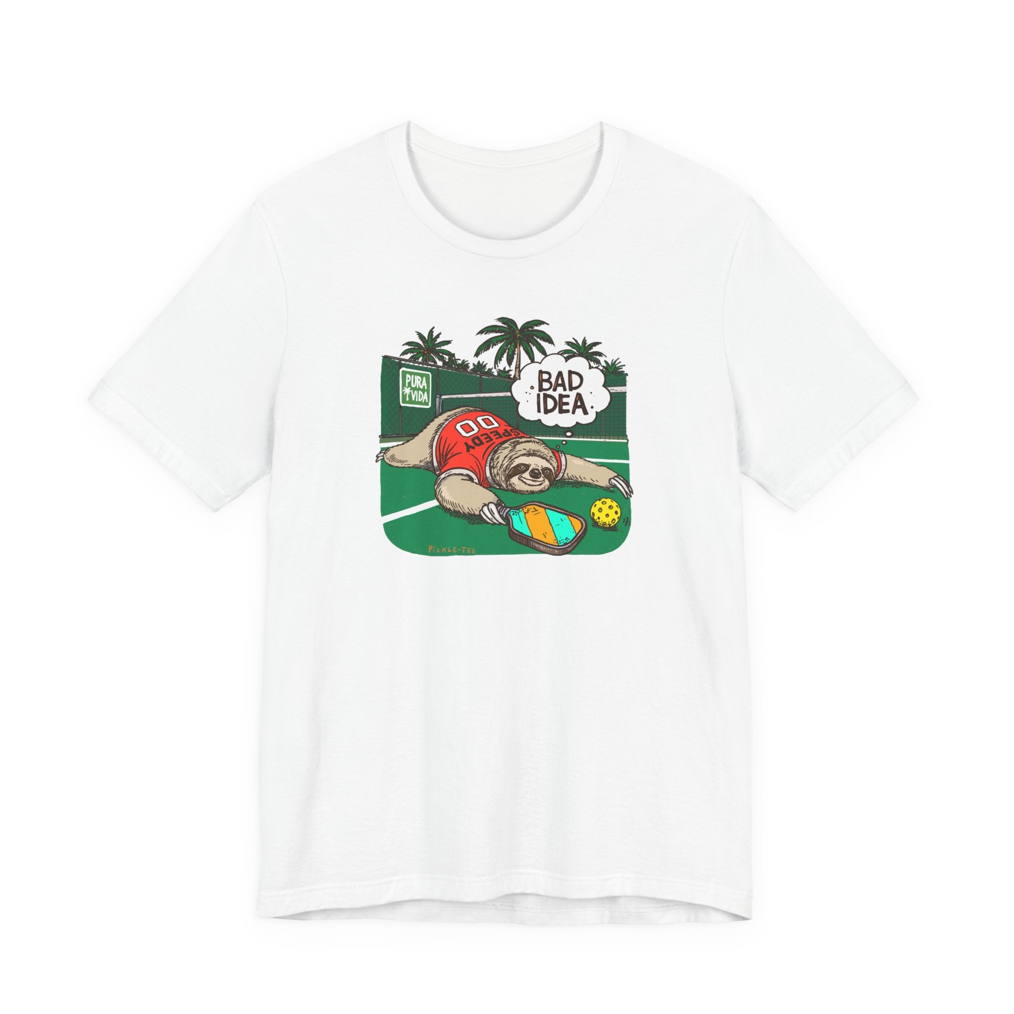 Pickleball Speedy the Sloth, Unisex Crew Neck Tee