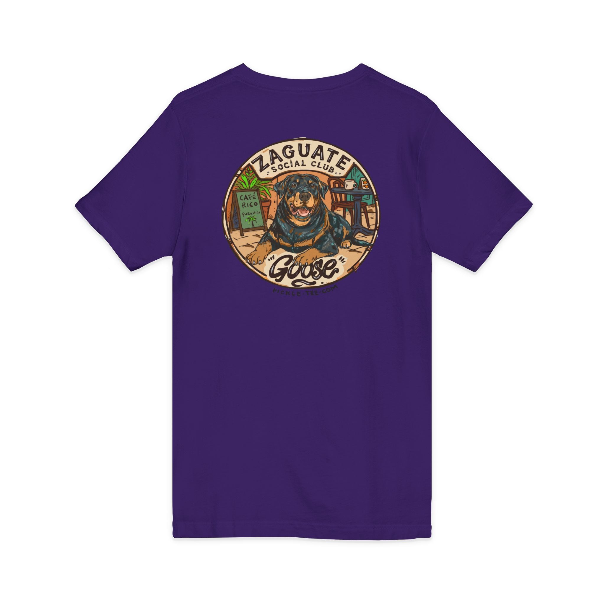 Zaguate Social Club- Goose front logo, Unisex V-Nect Tee