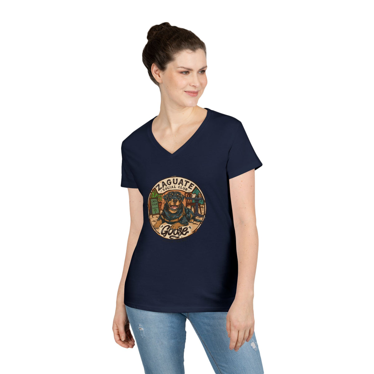 Goose - Zaguate Social Club, Women’s V-Neck Tee