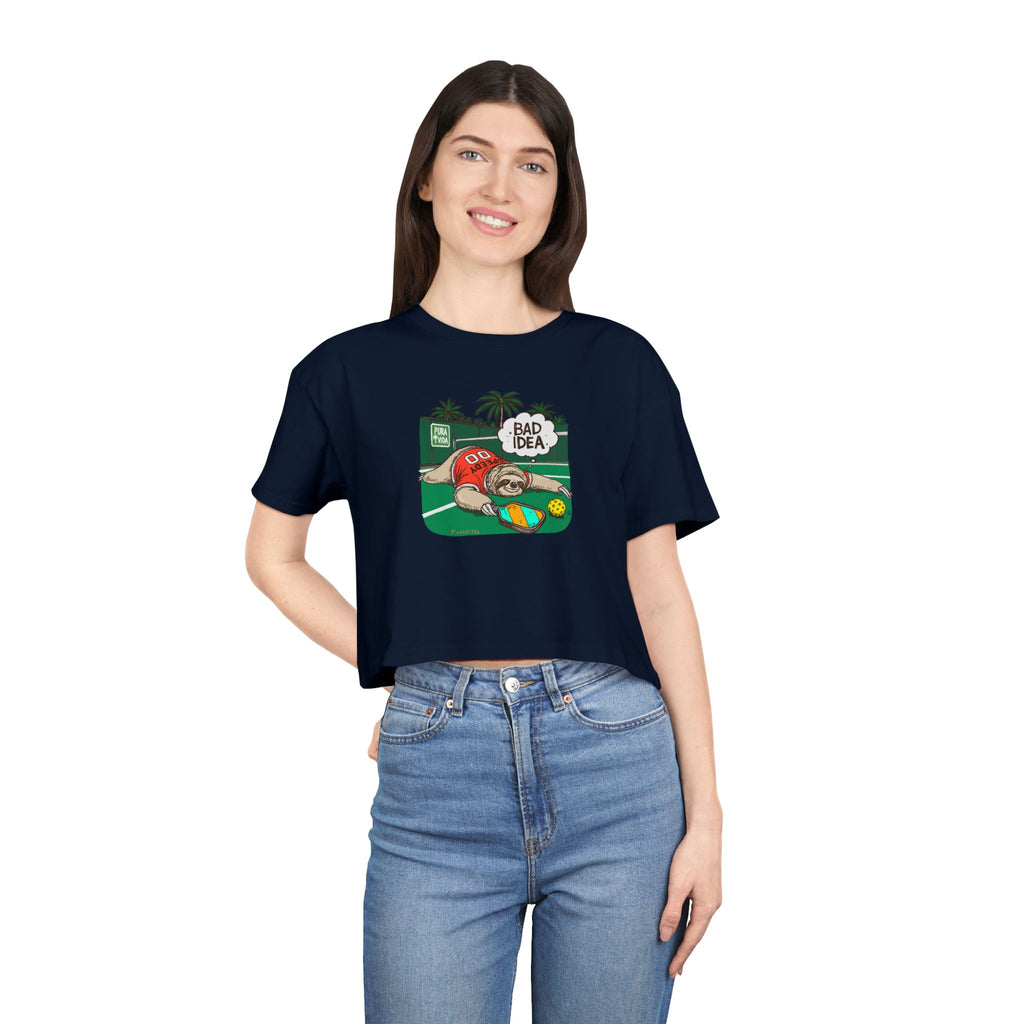 Pickleball Speedy the Sloth Women's Crop Tee