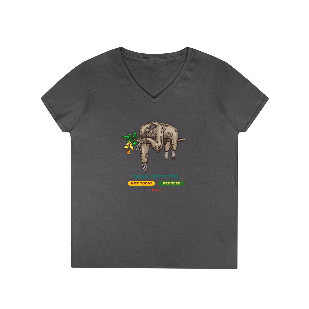 Sloth Tasks Ladies' V-Neck Tee