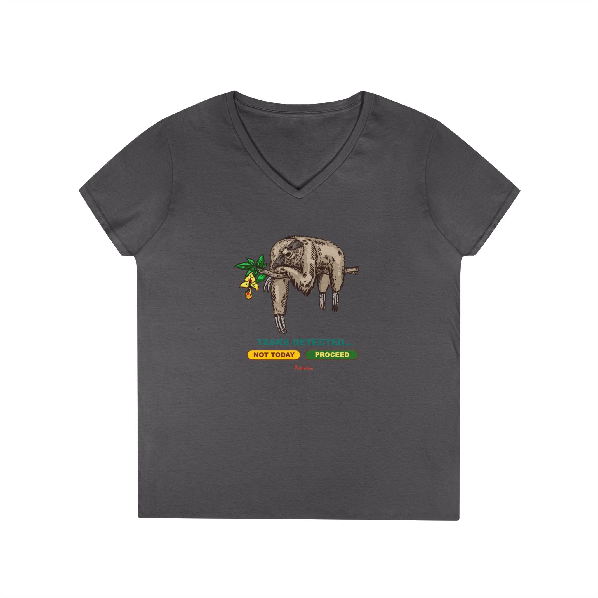 Sloth Tasks Ladies' V-Neck Tee