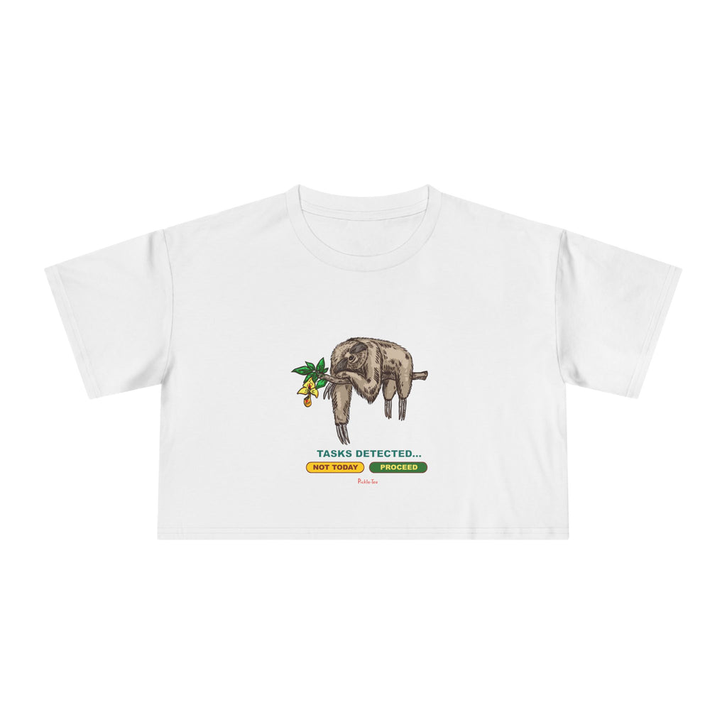 Sloth Tasks Women's Crop Tee