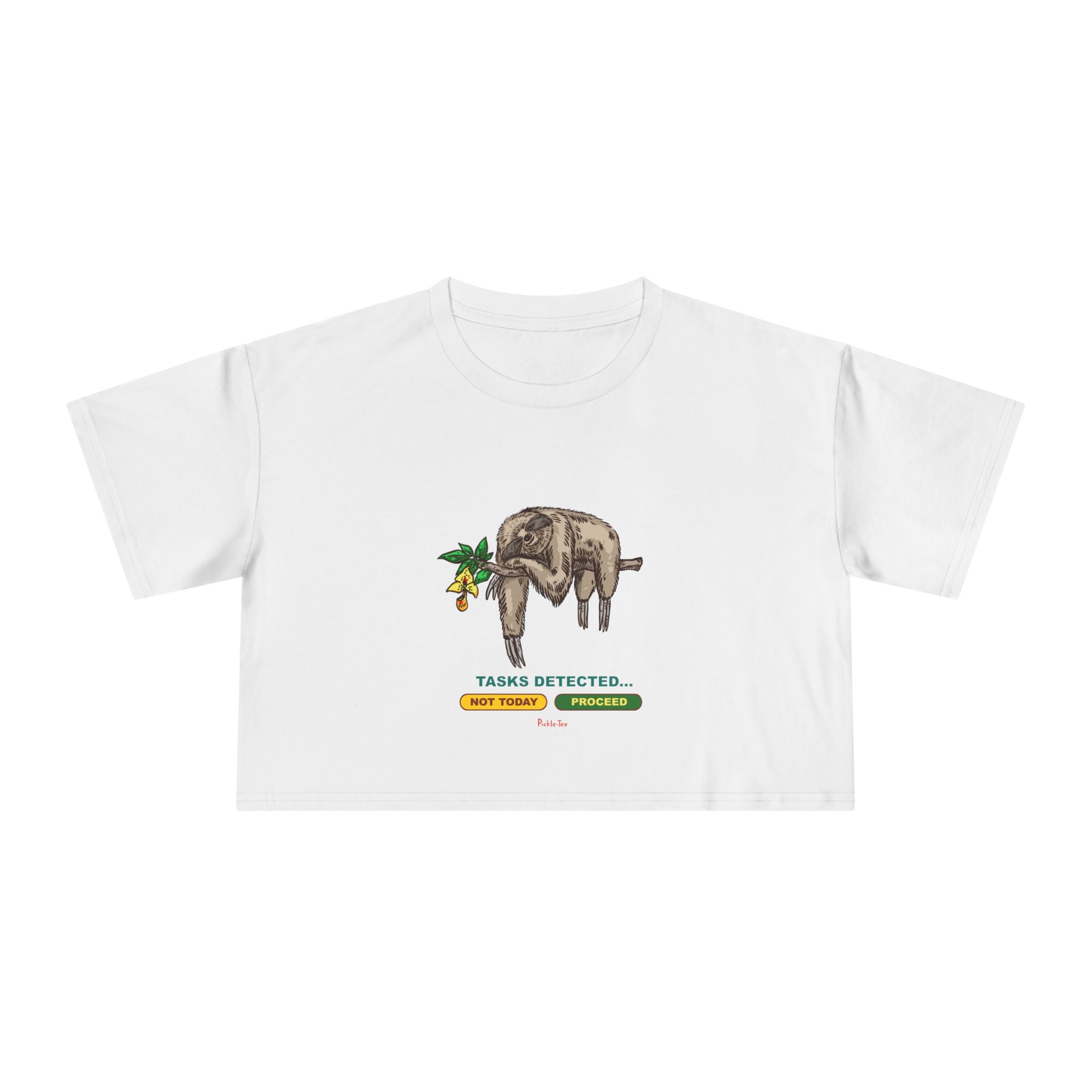Sloth Tasks Women's Crop Tee