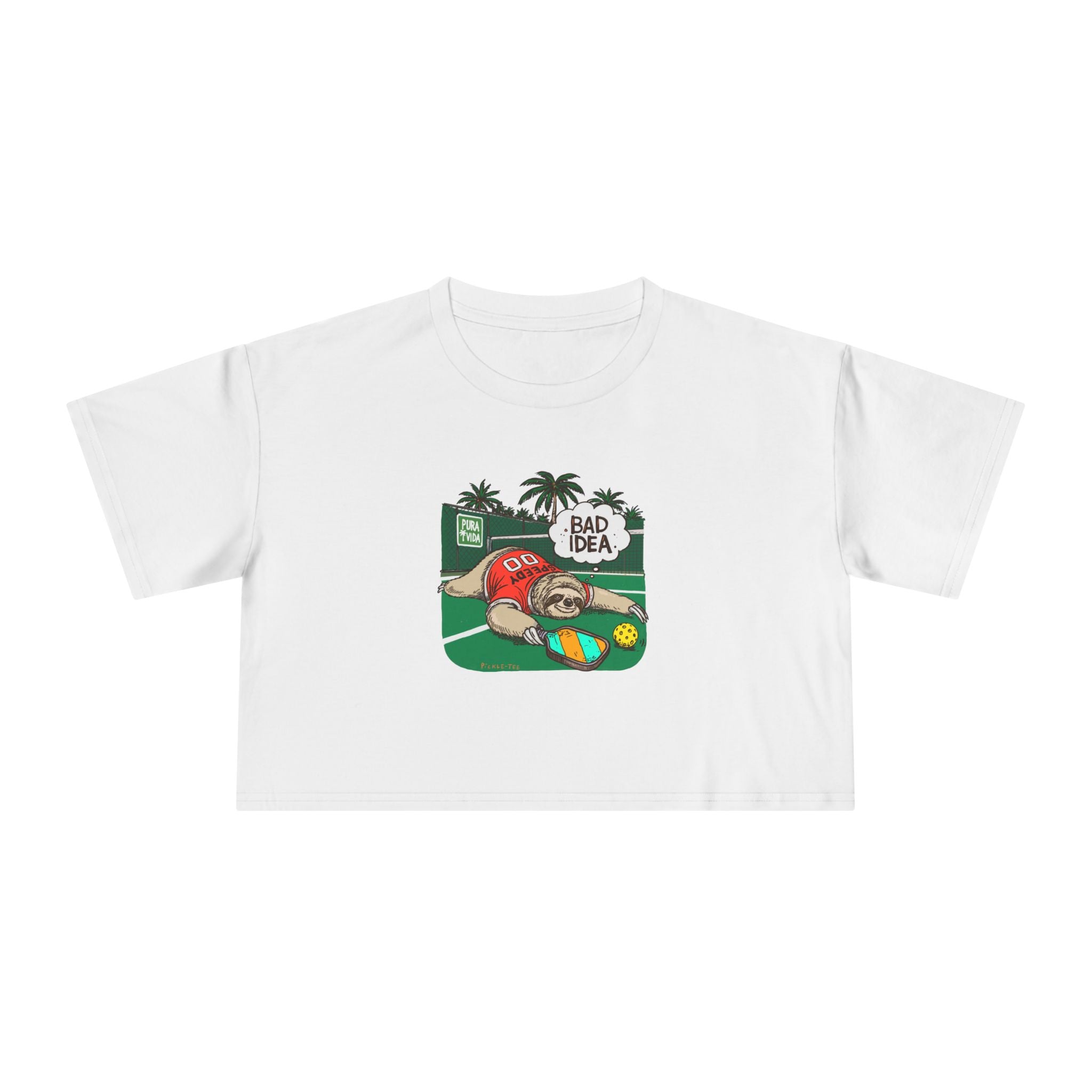 Pickleball Speedy the Sloth Women's Crop Tee