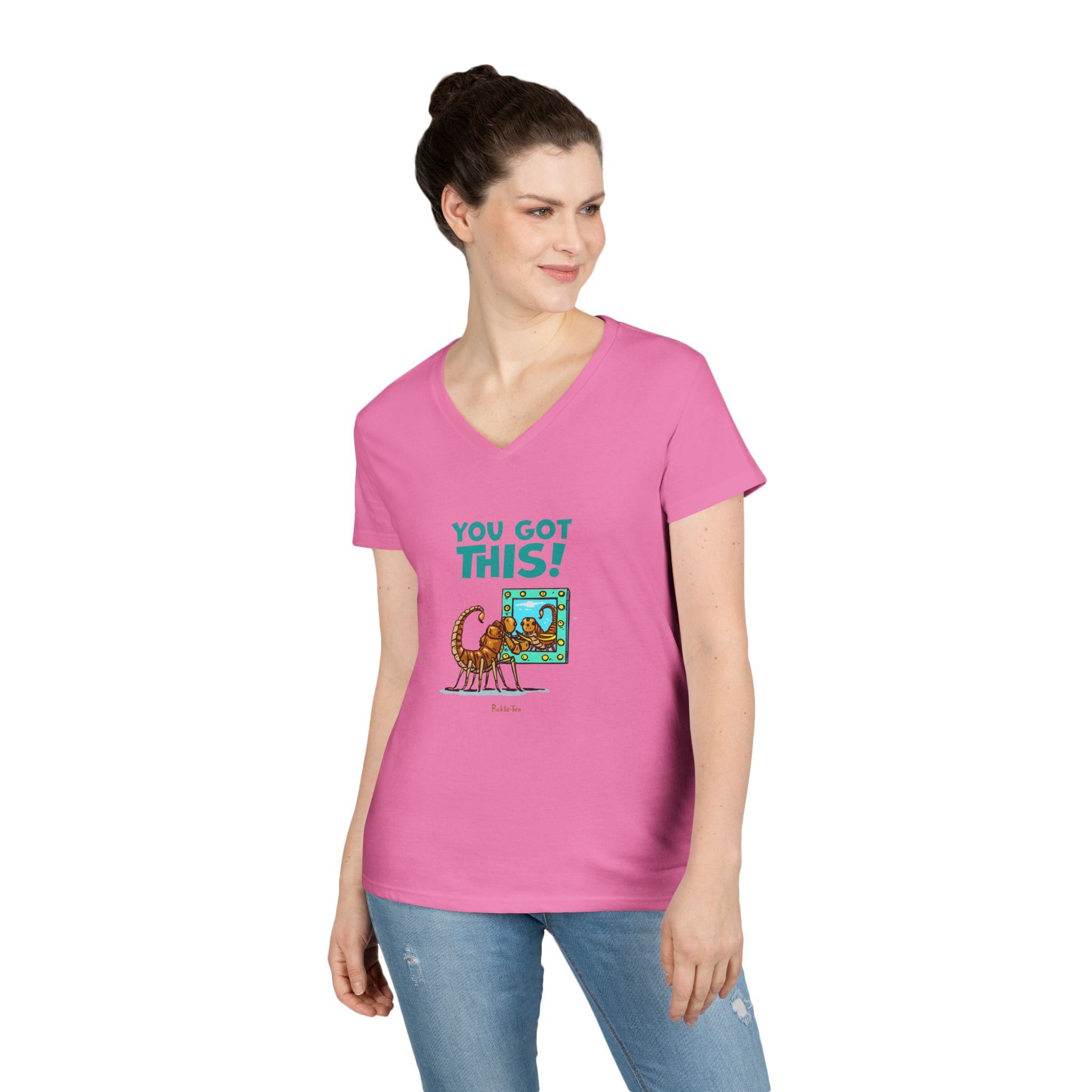 You Got This! Ladies' V-Neck Midweight Tee