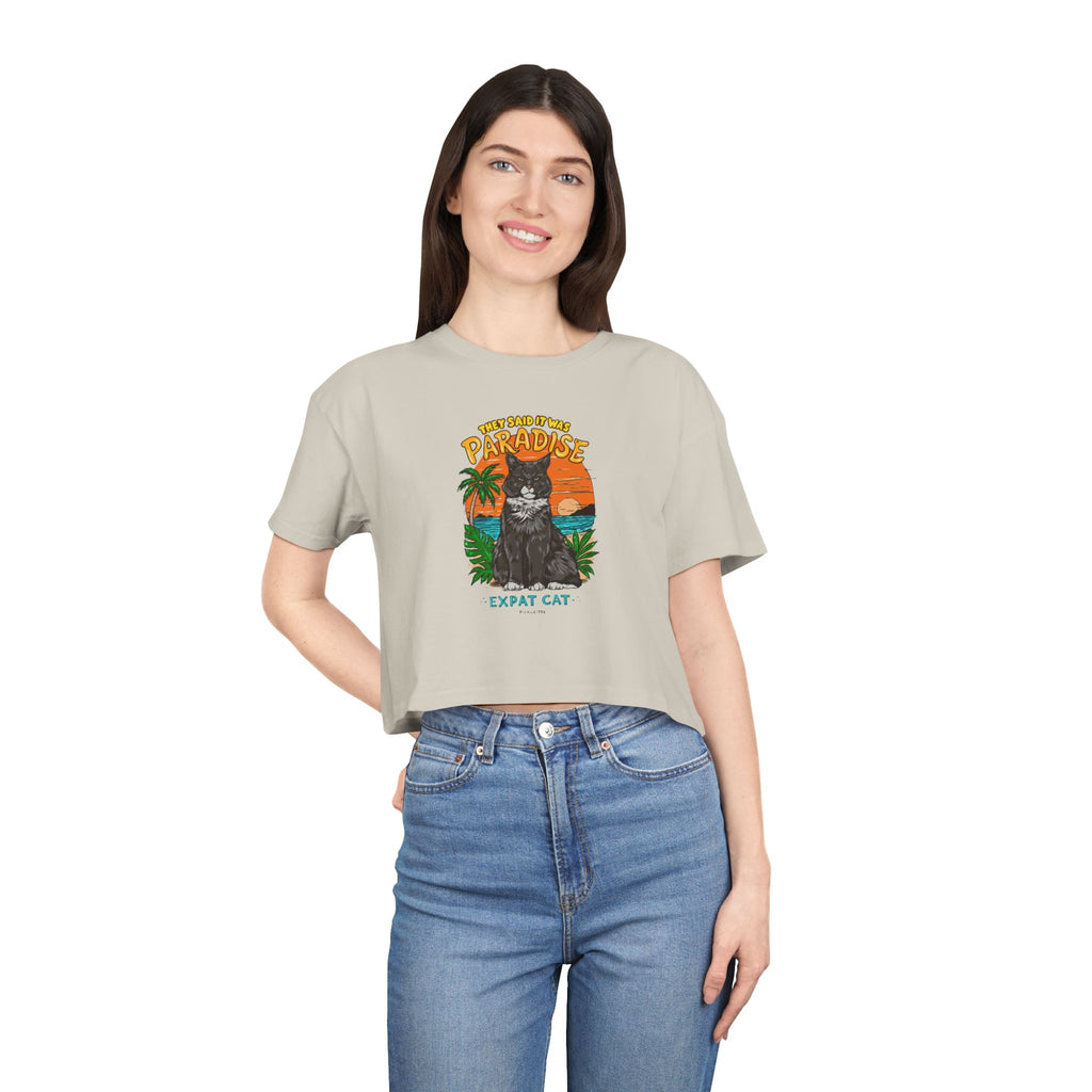 Expat Cat Women's Crop Tee
