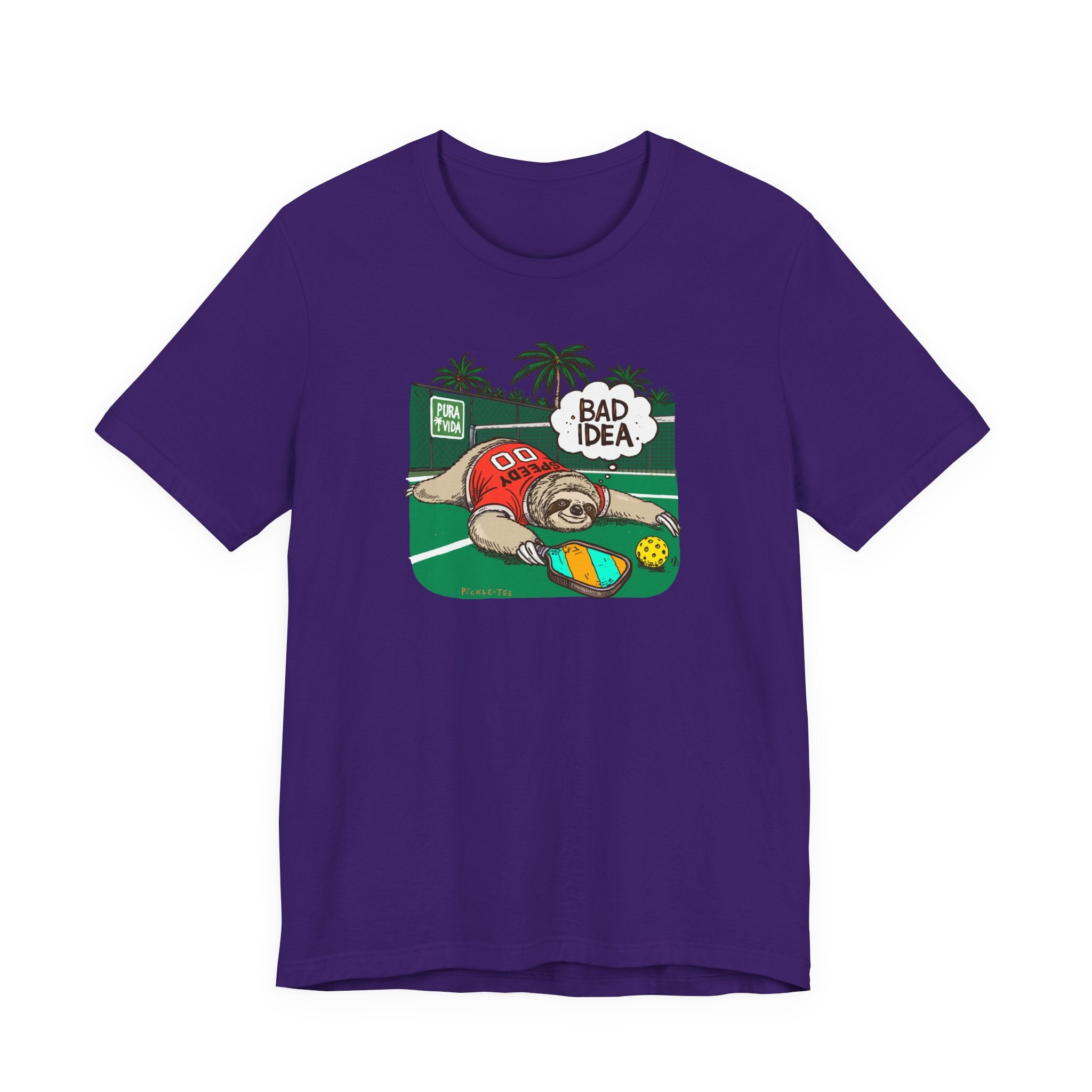 Pickleball Speedy the Sloth, Unisex Crew Neck Tee