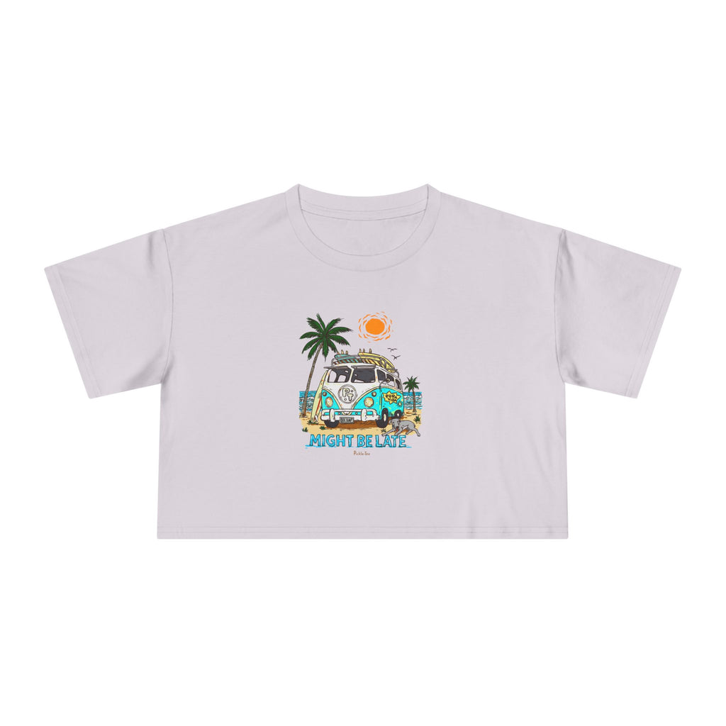 Surfing, Might Be Late Women's Crop Tee