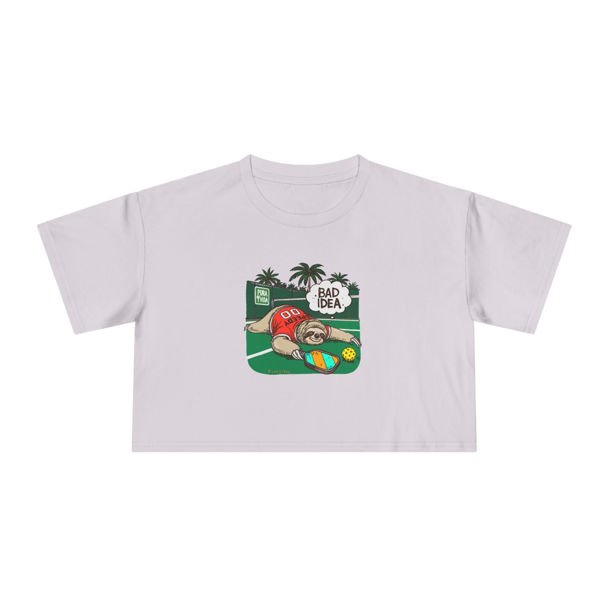 Pickleball Speedy the Sloth Women's Crop Tee
