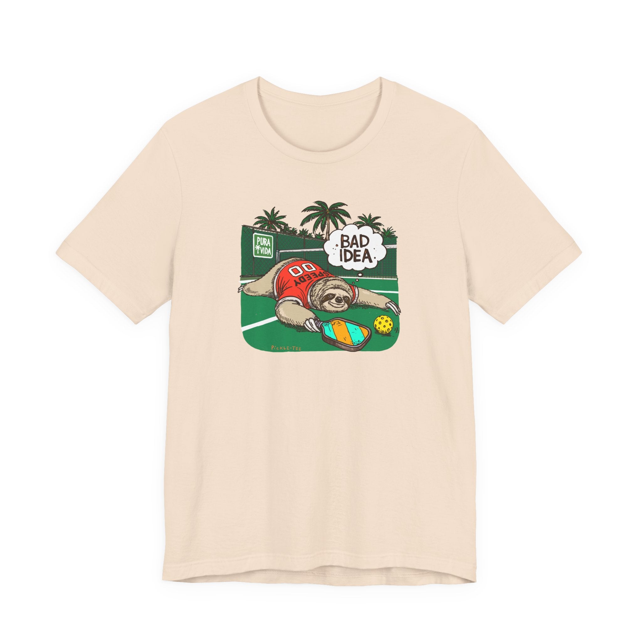 Pickleball Speedy the Sloth, Unisex Crew Neck Tee