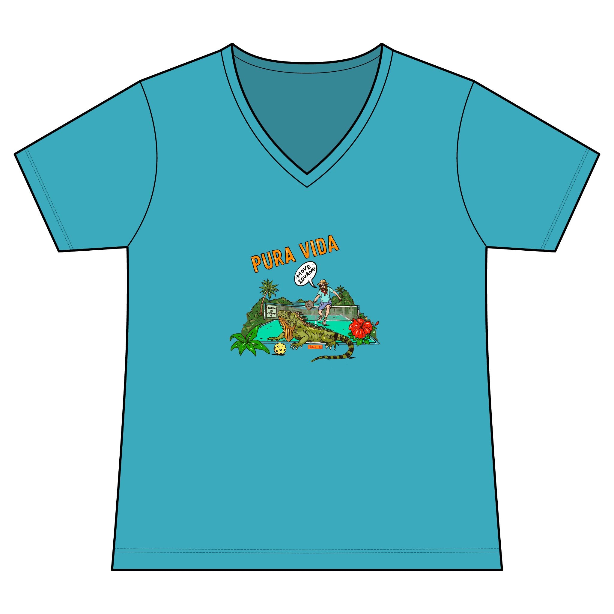 Iguana Pickleball, Women's Lightweight V-Neck Tee
