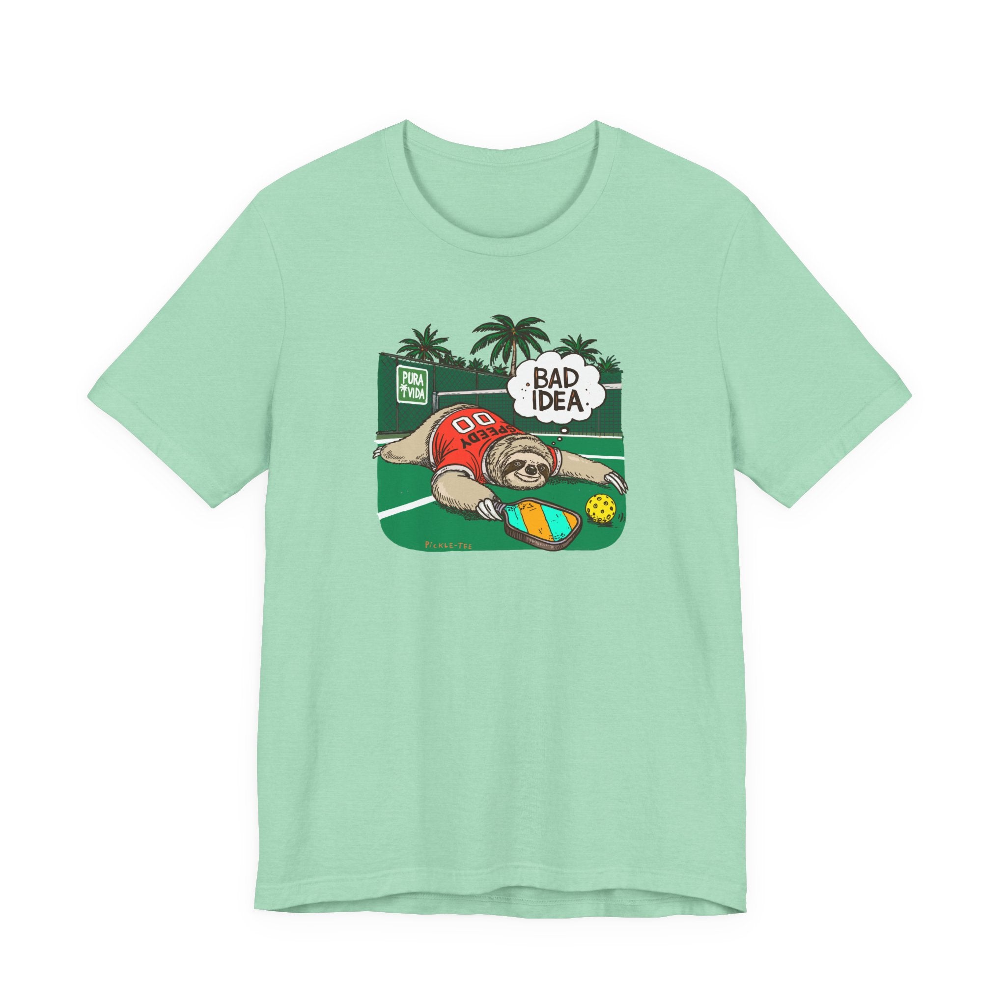Pickleball Speedy the Sloth, Unisex Crew Neck Tee