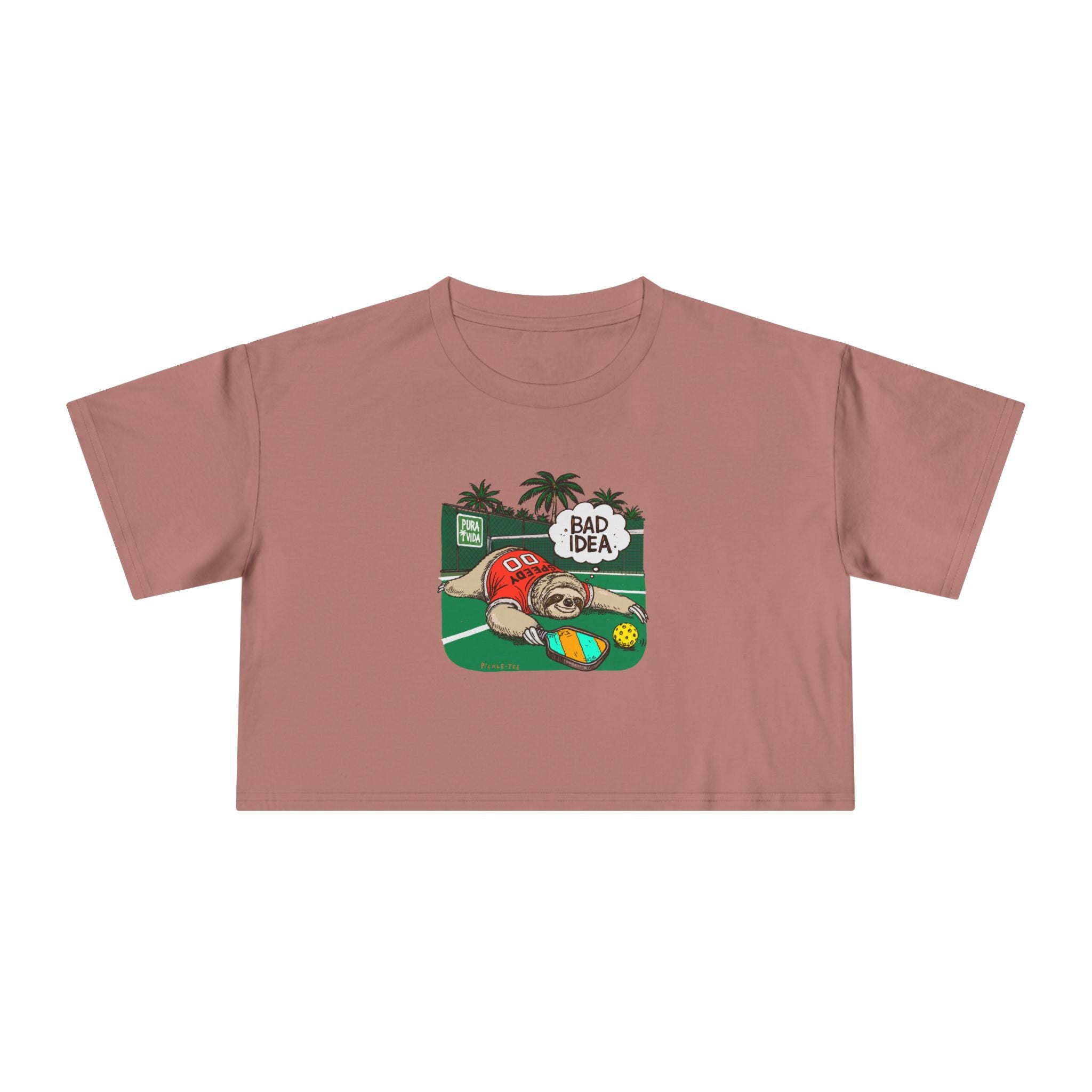 Pickleball Speedy the Sloth Women's Crop Tee