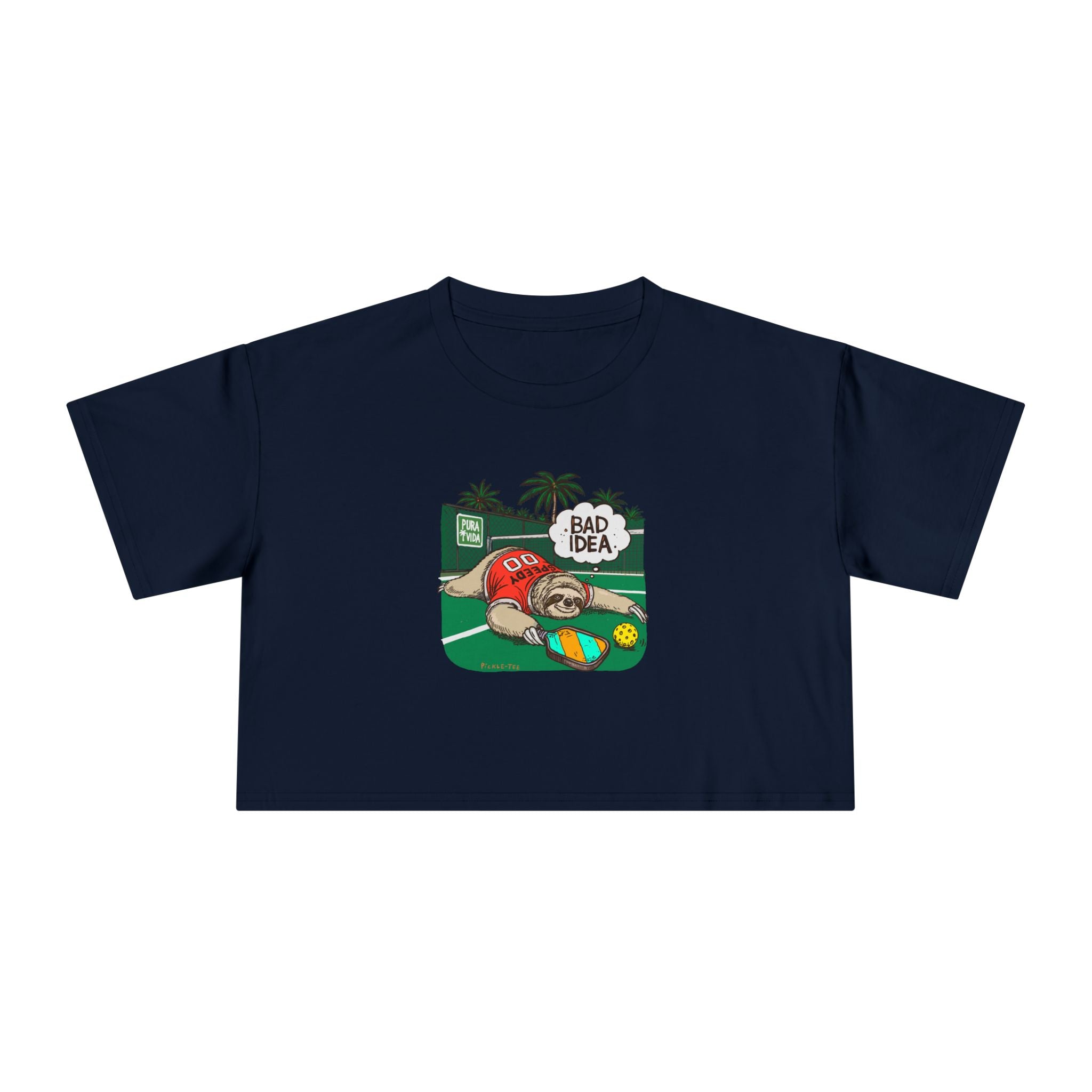 Pickleball Speedy the Sloth Women's Crop Tee