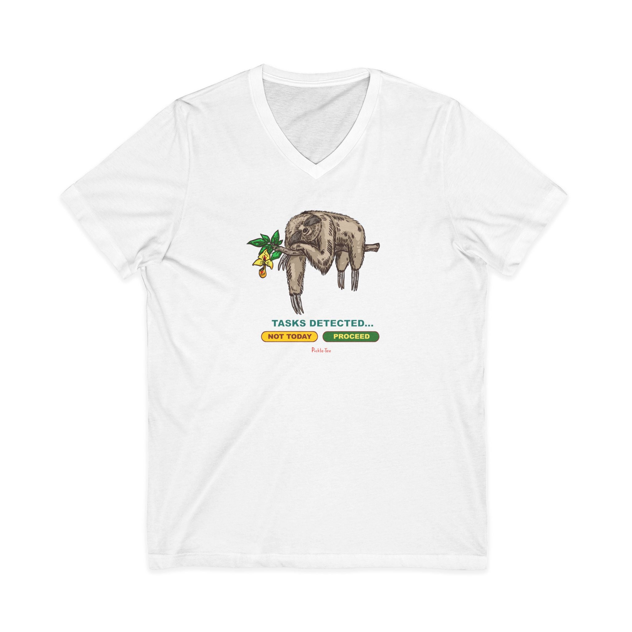 Sloth Tasks Unisex V-Neck Tee