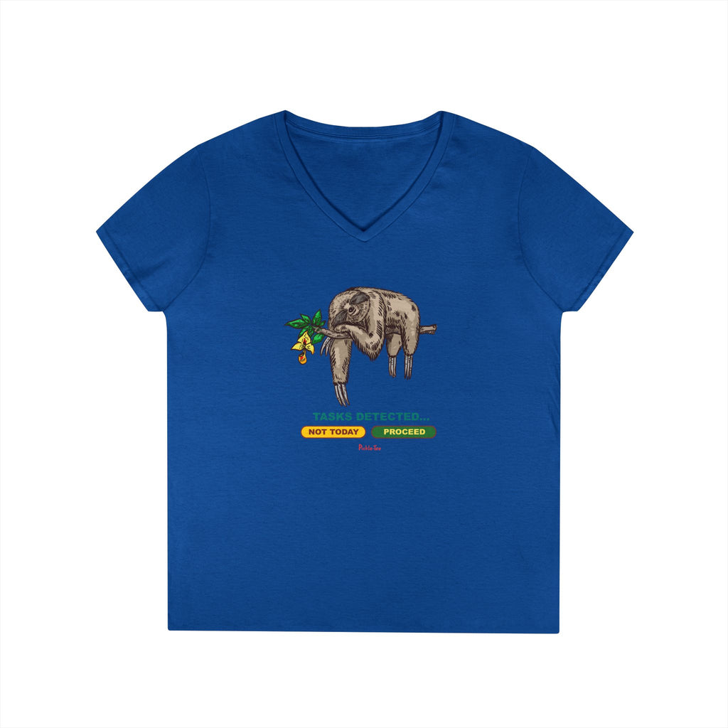 Sloth Tasks Ladies' V-Neck Tee