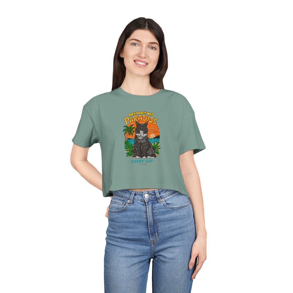 Expat Cat Women's Crop Tee
