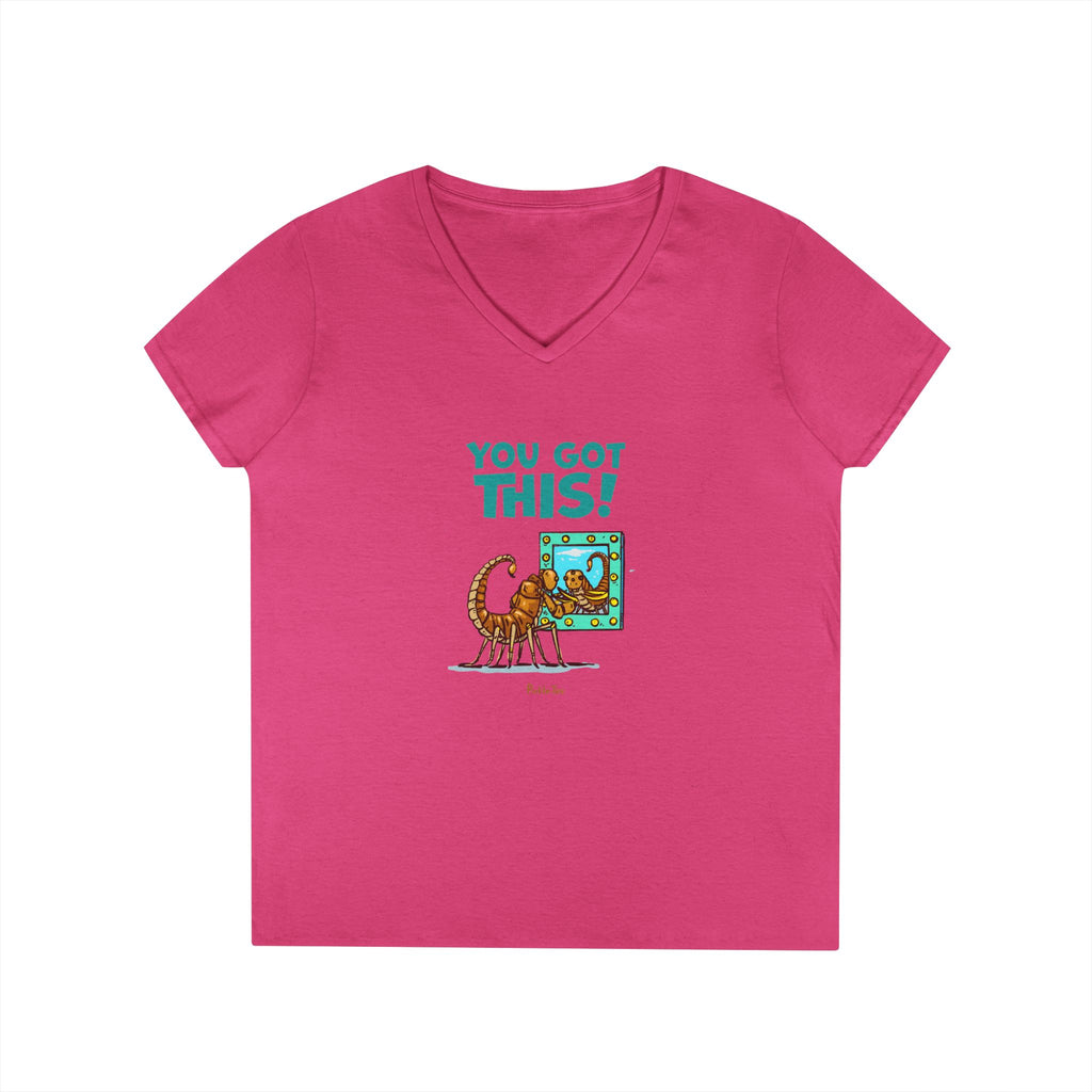 You Got This! Ladies' V-Neck Midweight Tee