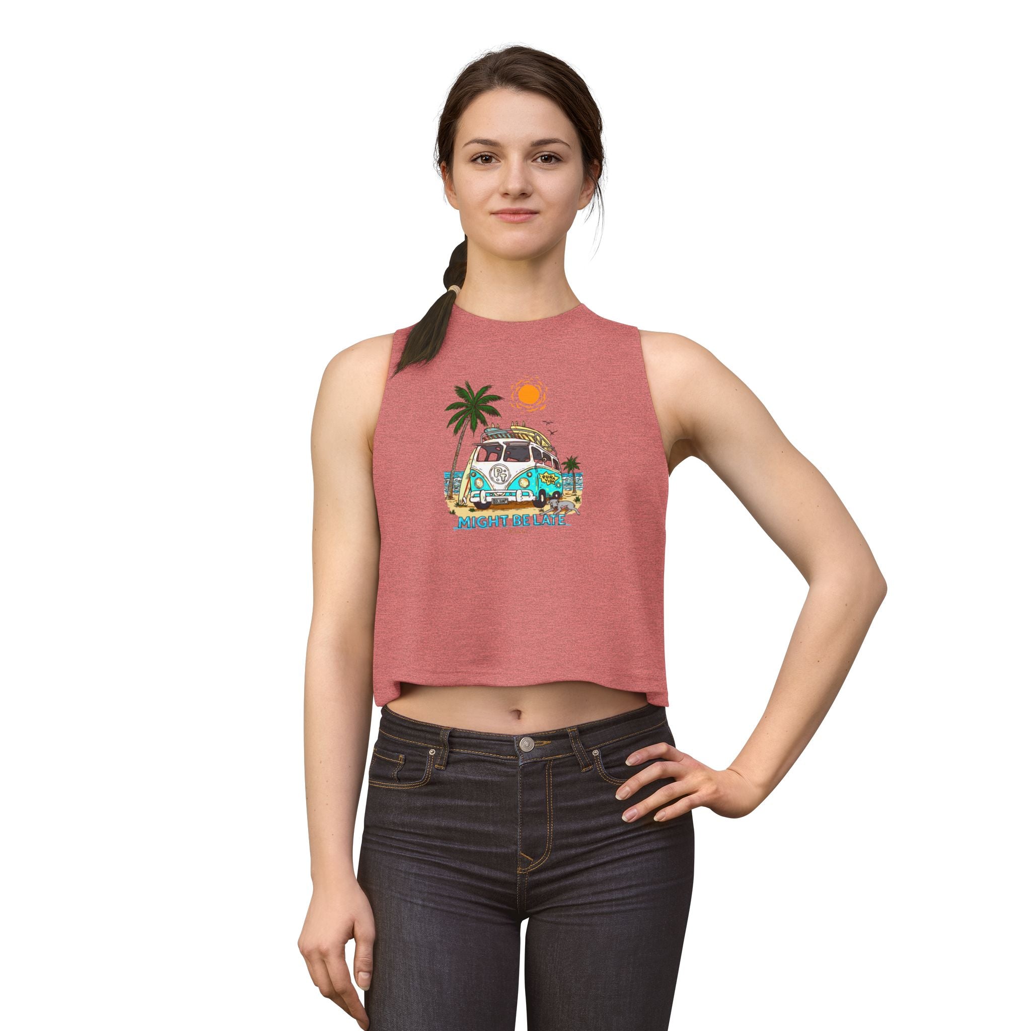 Surfing, Might Be Late Women’s Crop Top