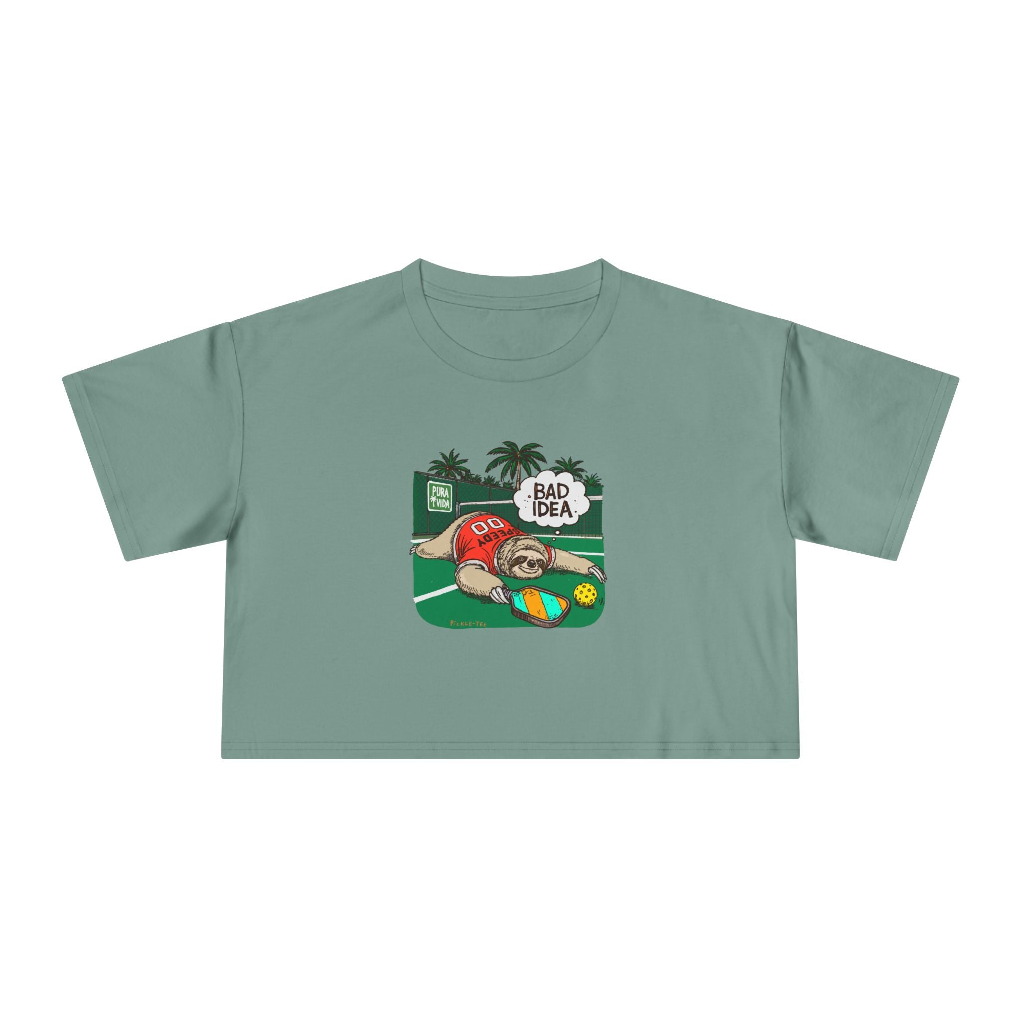 Pickleball Speedy the Sloth Women's Crop Tee