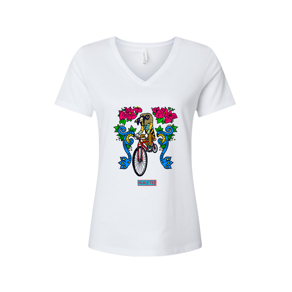 Artist Series: Bell Bird Women’s Relaxed Heather CVC V-Neck Tee