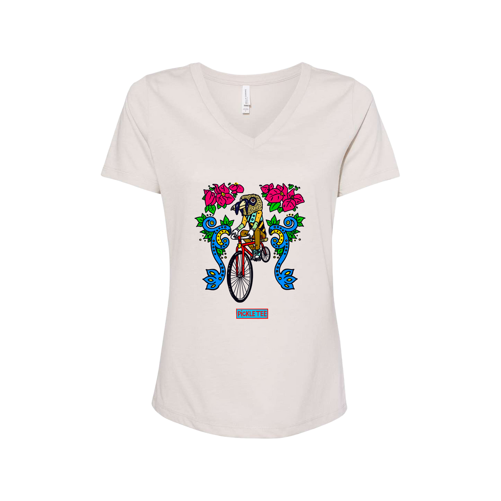 Artist Series: Bell Bird Women’s Relaxed Heather CVC V-Neck Tee
