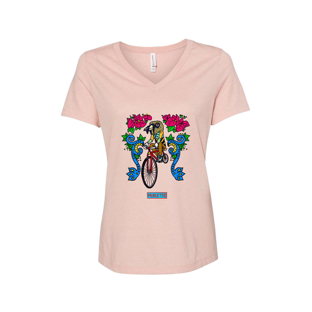 Artist Series: Bell Bird Women’s Relaxed Heather CVC V-Neck Tee