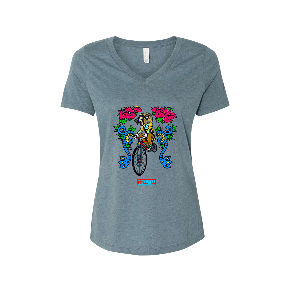 Artist Series: Bell Bird Women’s Relaxed Heather CVC V-Neck Tee