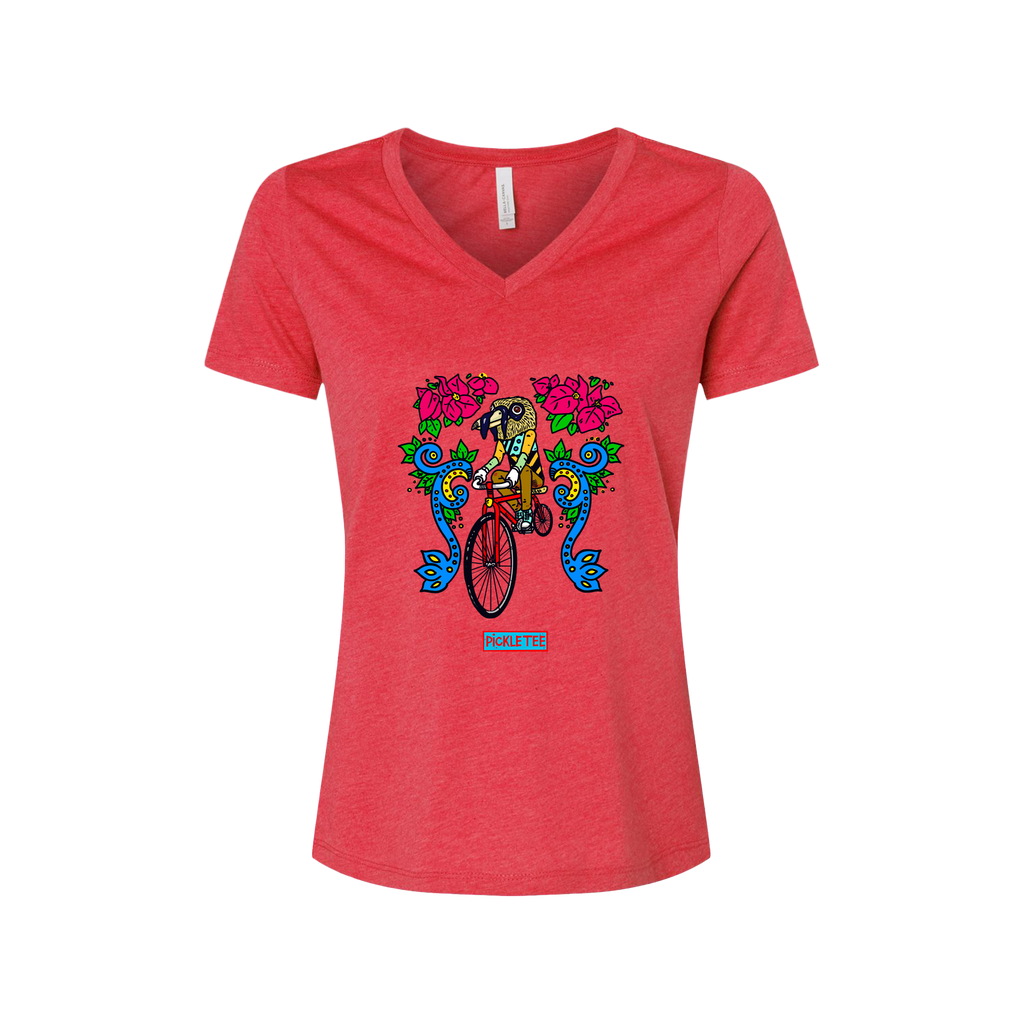 Artist Series: Bell Bird Women’s Relaxed Heather CVC V-Neck Tee