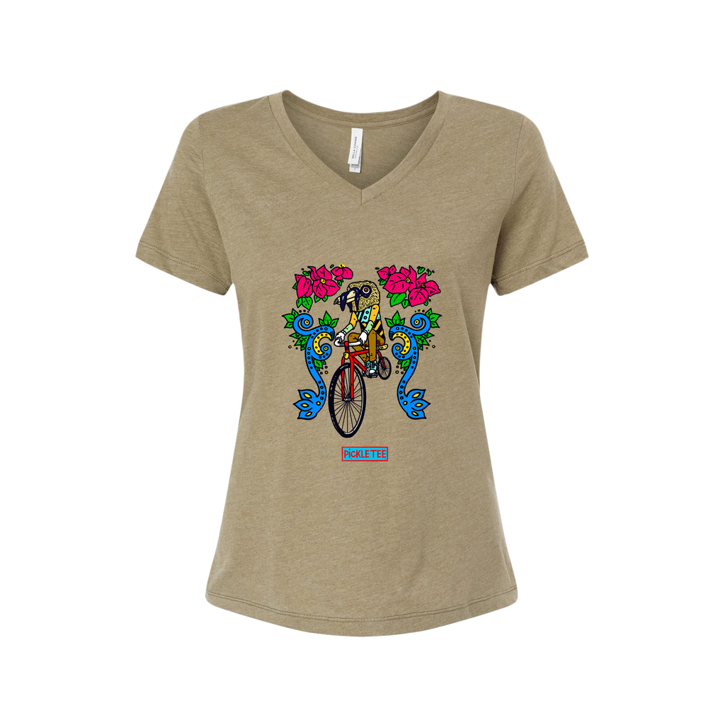 Artist Series: Bell Bird Women’s Relaxed Heather CVC V-Neck Tee