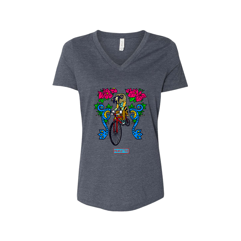 Artist Series: Bell Bird Women’s Relaxed Heather CVC V-Neck Tee