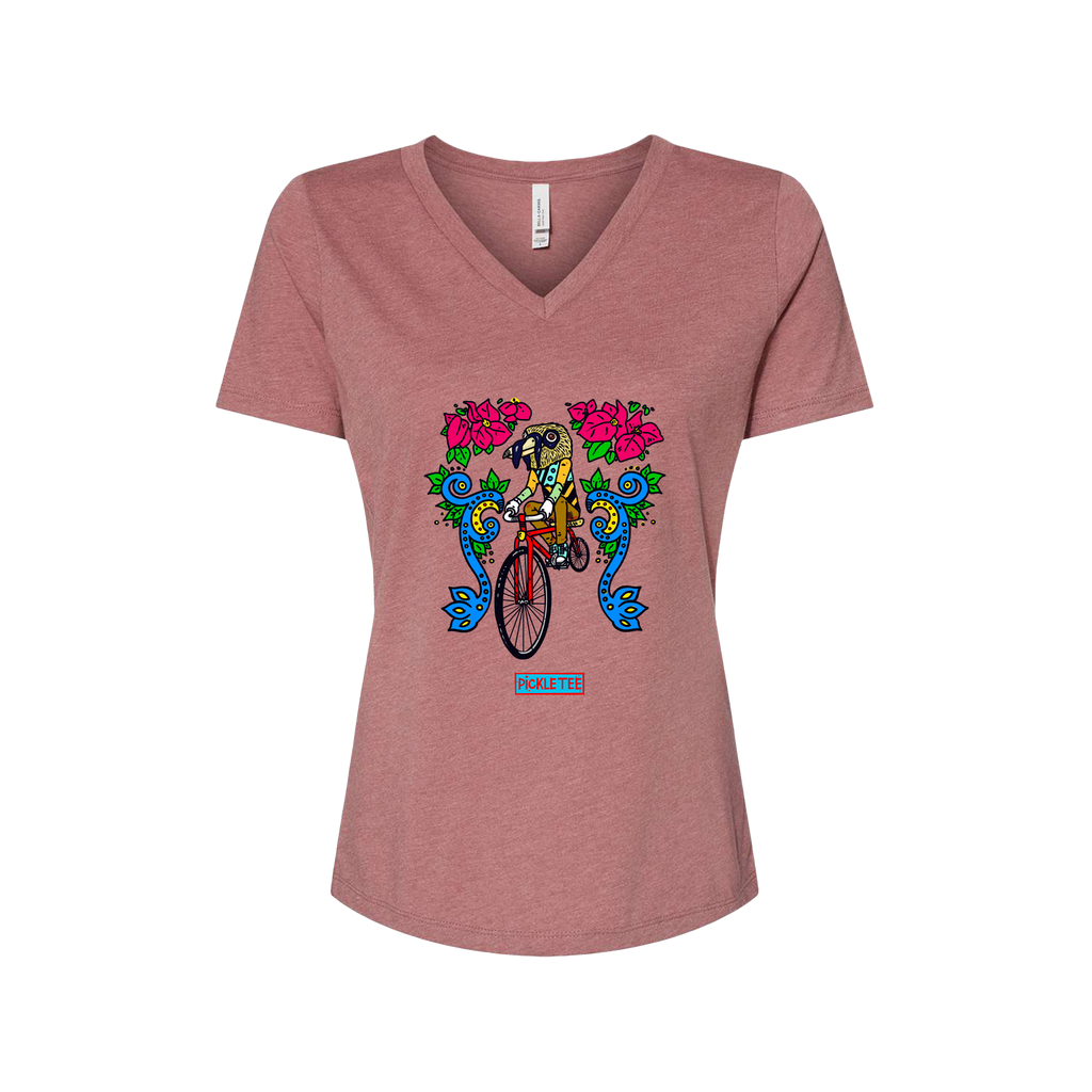 Artist Series: Bell Bird Women’s Relaxed Heather CVC V-Neck Tee