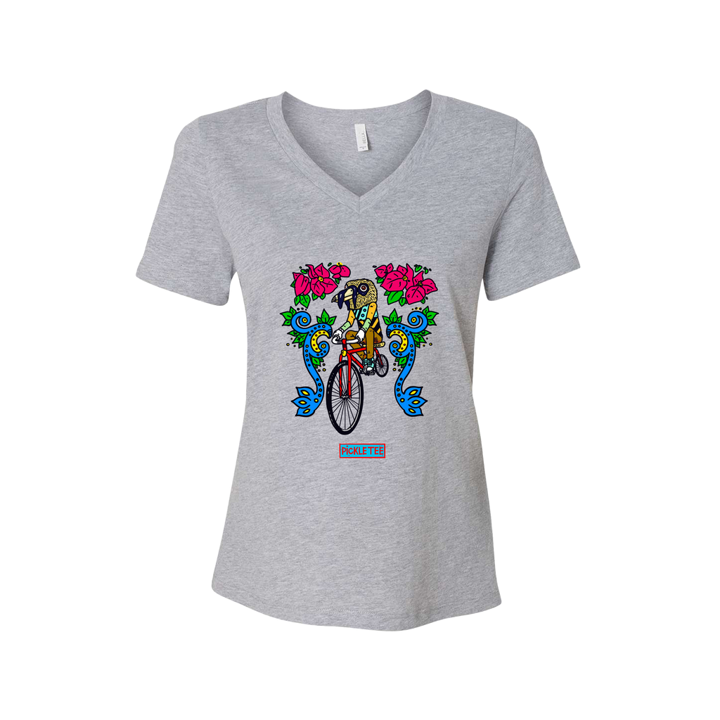 Artist Series: Bell Bird Women’s Relaxed Heather CVC V-Neck Tee