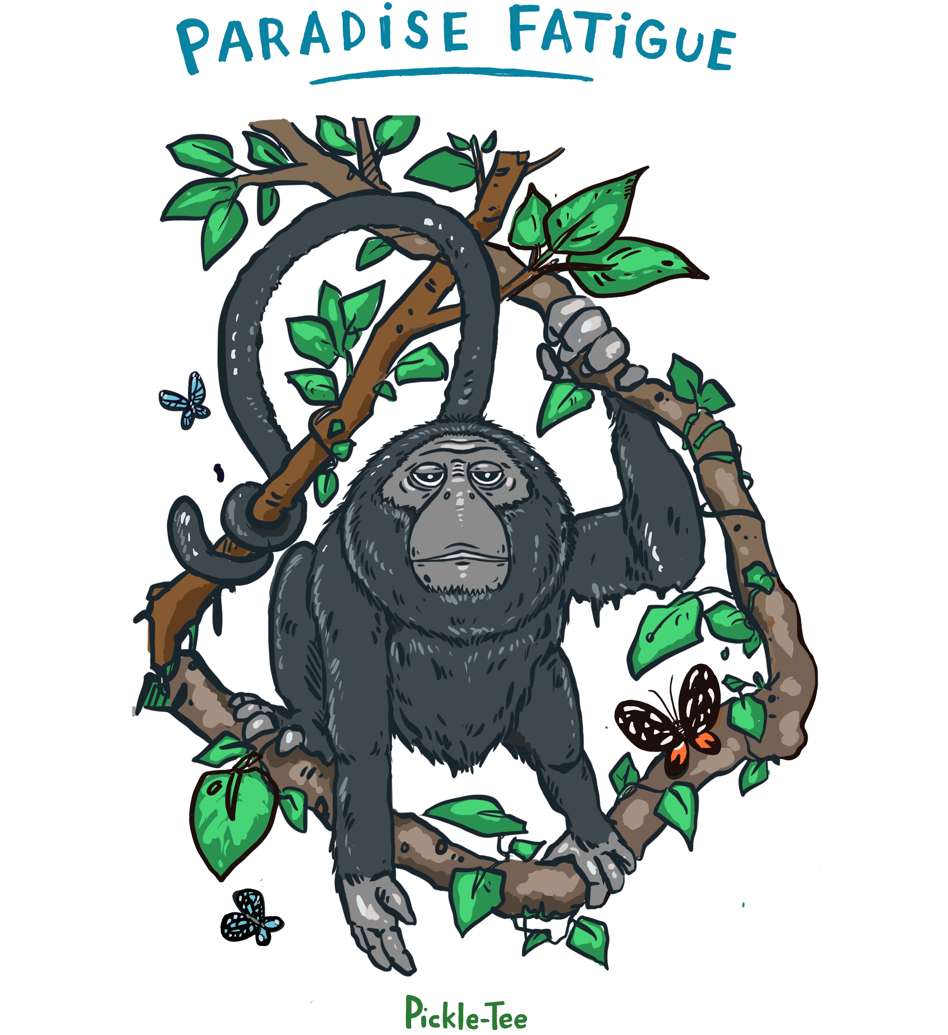 Monkey Paradise Jersey V-Neck Tee