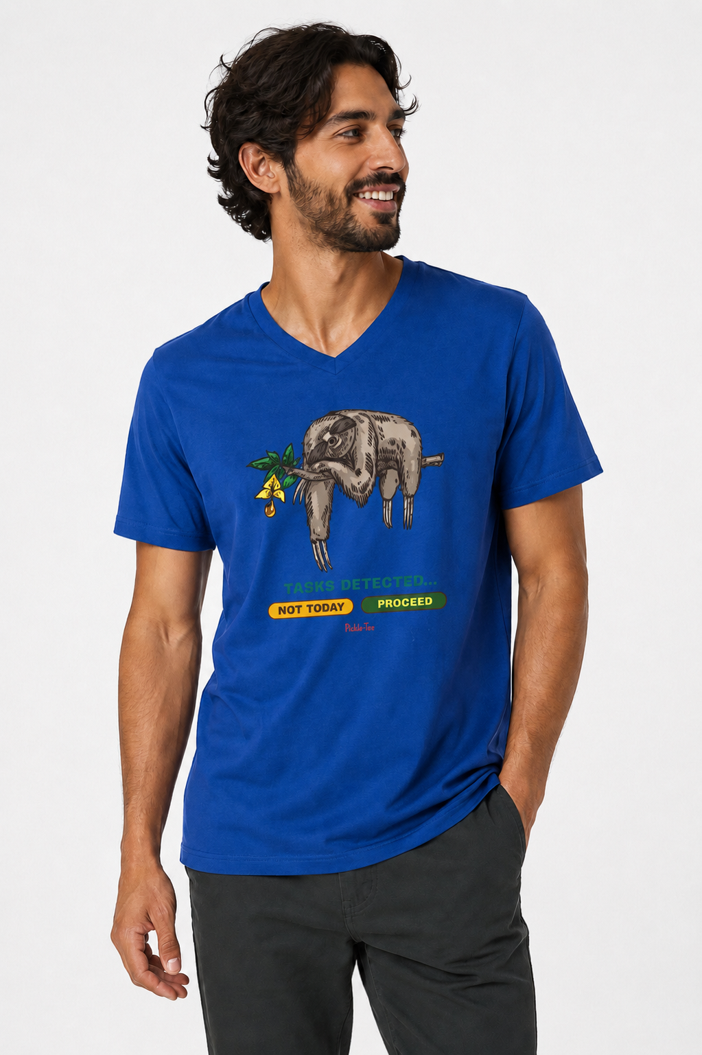 Sloth Tasks Unisex V-Neck Tee